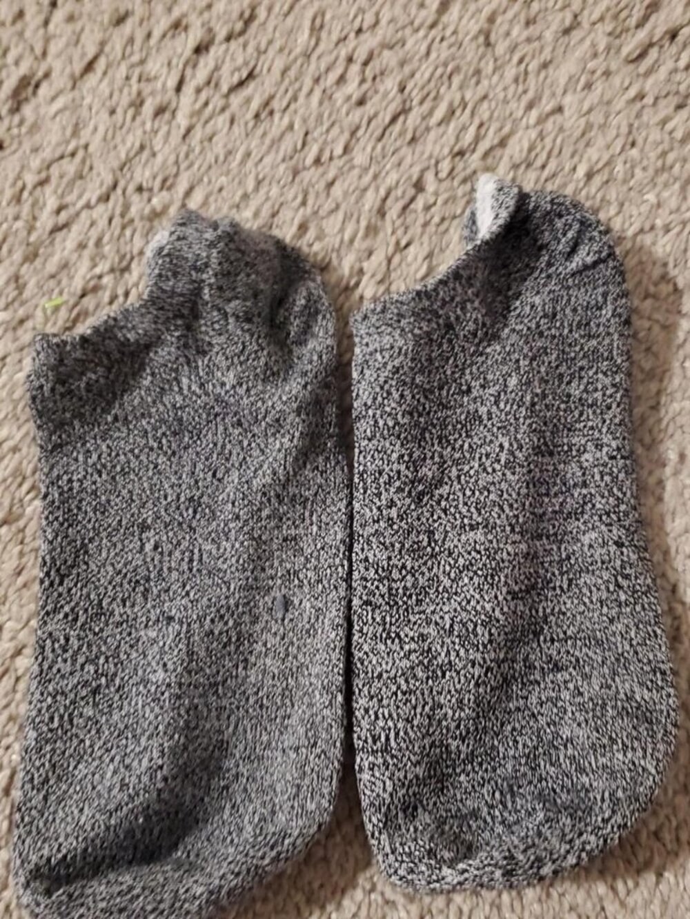 Cozy Gray Marled Low-Cut Ankle Slipper Socks